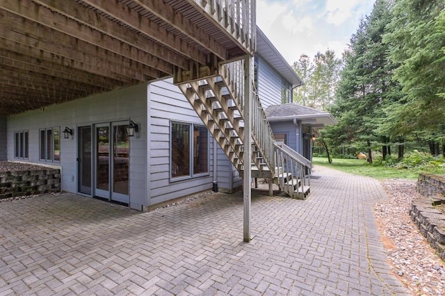 view of patio with stairs