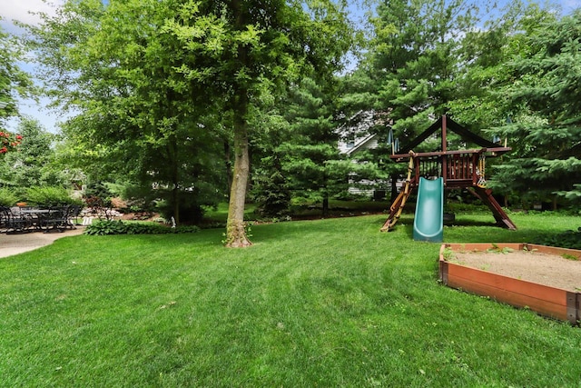 view of yard featuring a playground