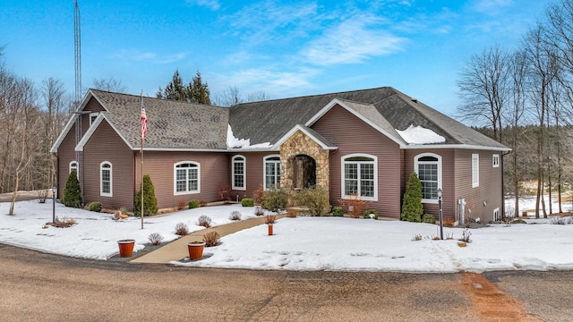 view of front of property with stone siding