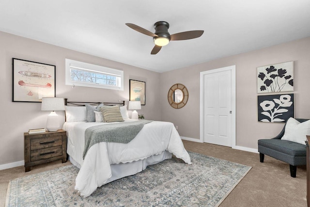 704 Fromm Ln, Elkhart Lake, WI 53020 - carpeted bedroom featuring baseboards and ceiling fan