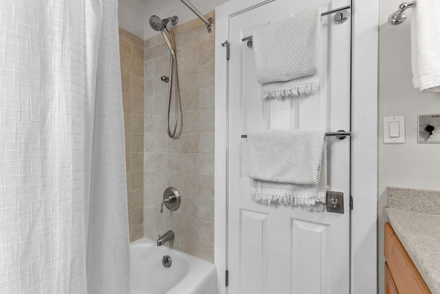 704 Fromm Ln, Elkhart Lake, WI 53020 - bathroom with shower / tub combo with curtain and vanity