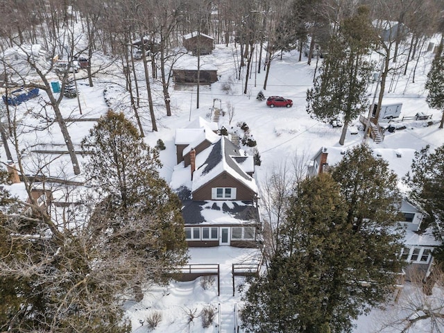 704 Fromm Ln, Elkhart Lake, WI 53020 - view of snowy aerial view