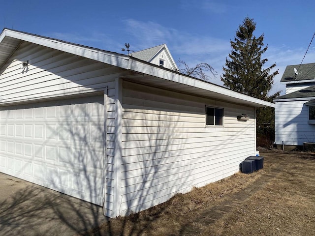 view of home's exterior with a garage