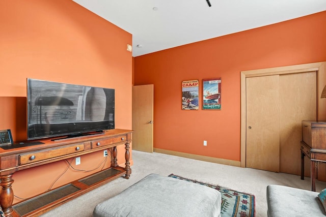 living room featuring carpet flooring