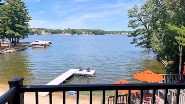 water view with a dock