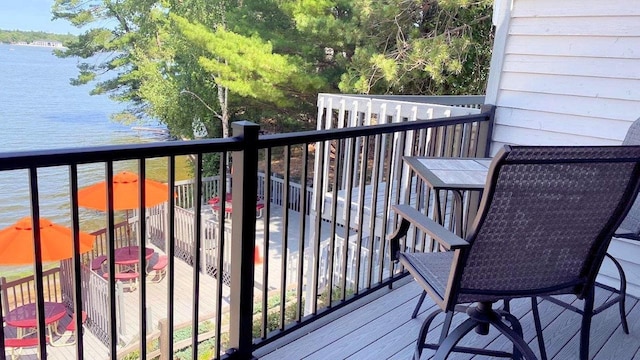 balcony with a water view