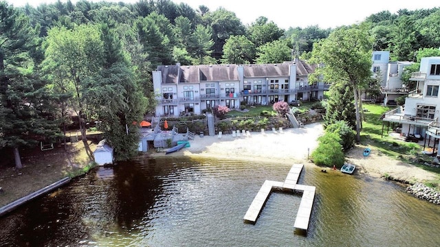 exterior space featuring a water view