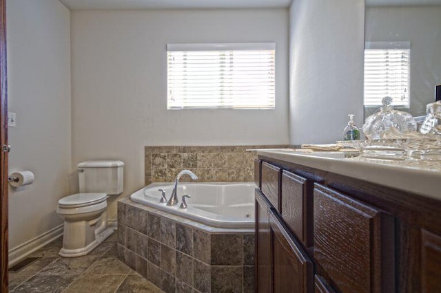408 Kensington Ct Unit Lt140Roosevelt, Williams Bay, WI 53191 - bathroom with toilet, a garden tub, a wealth of natural light, and vanity