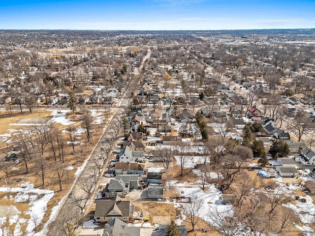 aerial view with a residential view