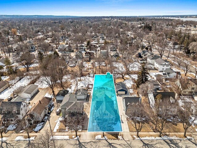 aerial view with a residential view