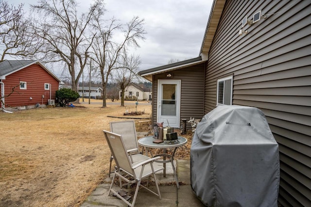 view of patio / terrace with a grill