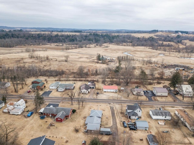 drone / aerial view with a rural view