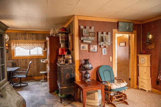 office with wood walls