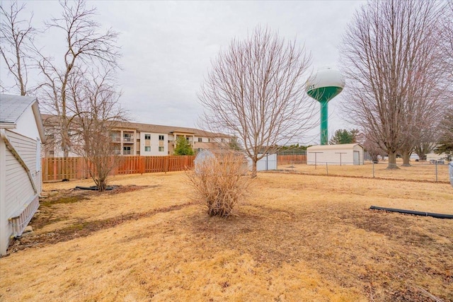 view of yard with fence