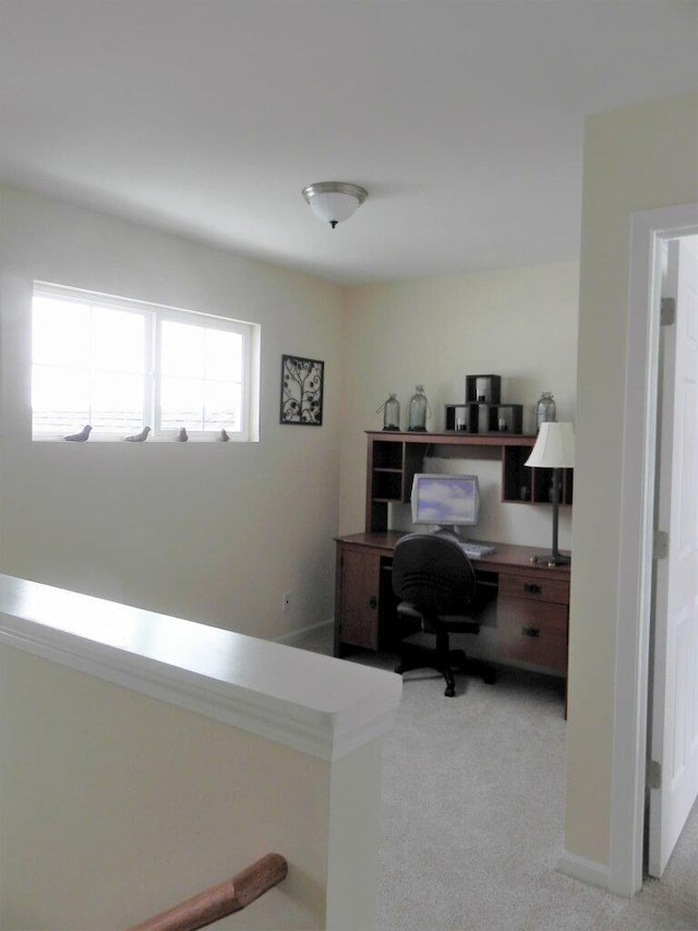 office space featuring light colored carpet