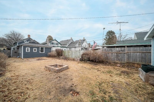 view of yard with fence