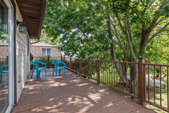 W3084 Blackbird Point Dr, Green Lake, WI 53946 - view of deck