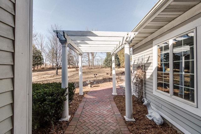 view of patio / terrace with a pergola