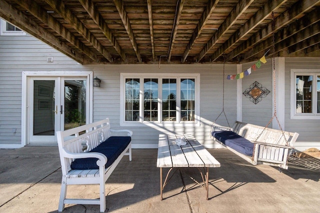 view of patio featuring french doors and an outdoor hangout area