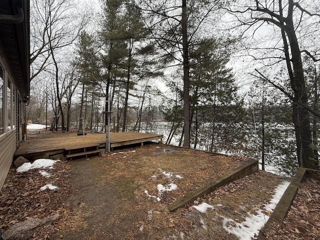 view of yard featuring a deck