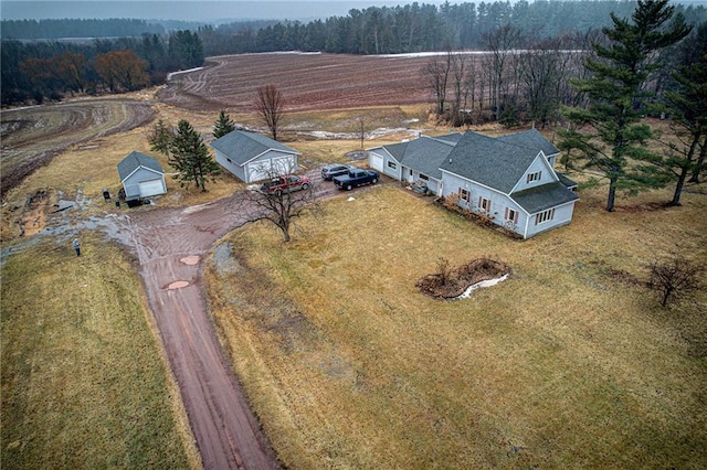 aerial view featuring a rural view