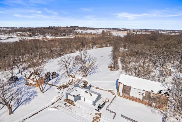 view of snowy aerial view