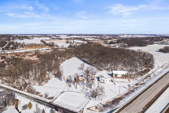 view of snowy aerial view