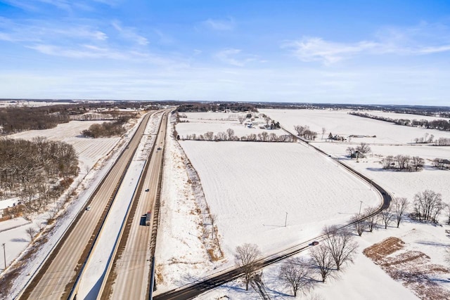 view of snowy aerial view