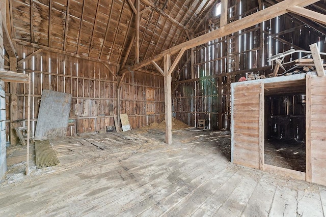 misc room featuring vaulted ceiling