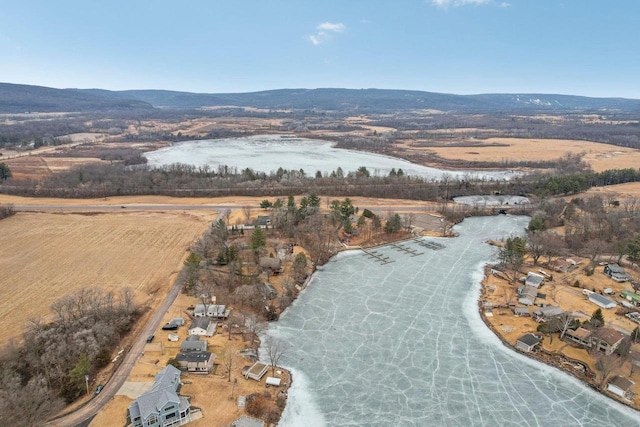 bird's eye view with a mountain view