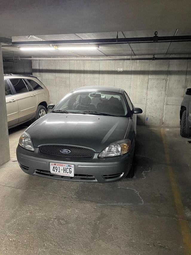 view of parking garage