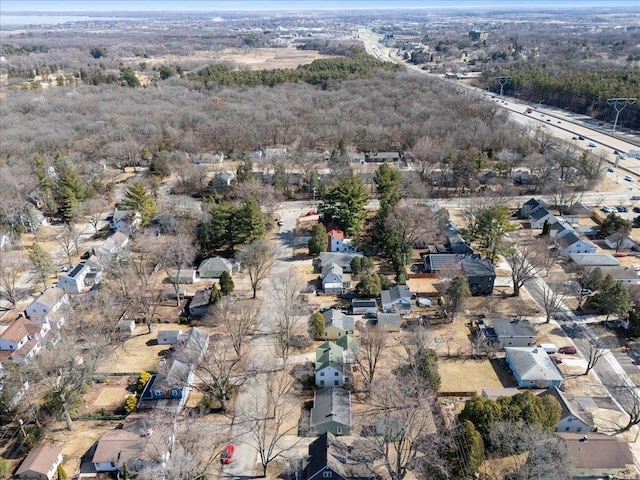 aerial view with a residential view