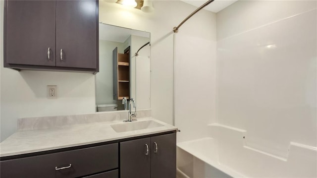 full bath featuring bathtub / shower combination and vanity