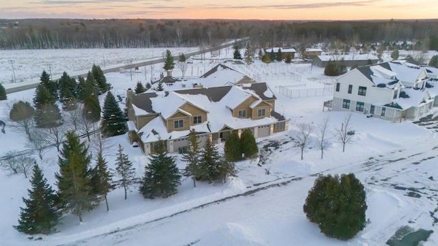 view of snowy aerial view