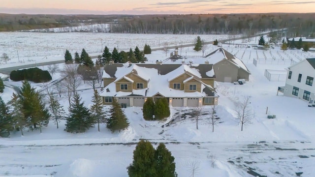 view of snowy aerial view