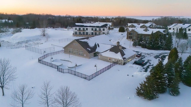 view of snowy aerial view