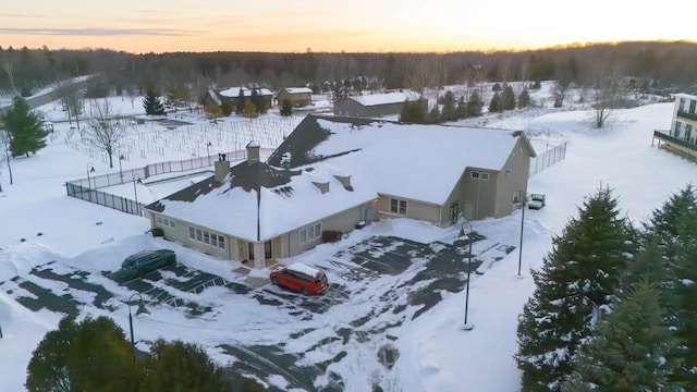 view of snowy aerial view