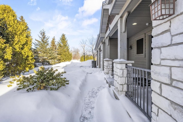 view of snowy yard