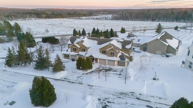 view of snowy aerial view