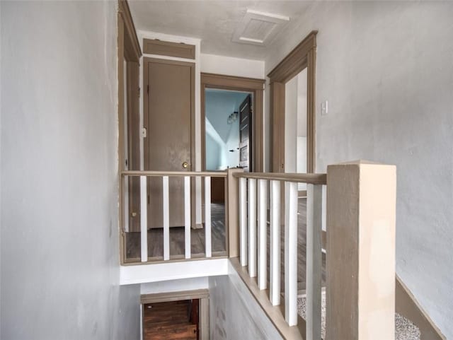 hallway with attic access