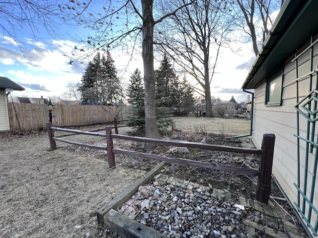 view of yard with fence