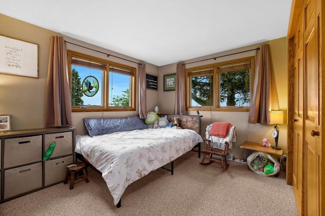 view of carpeted bedroom