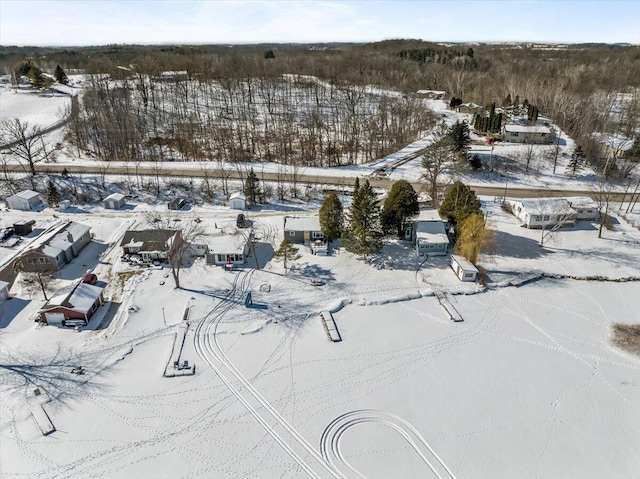 view of snowy aerial view