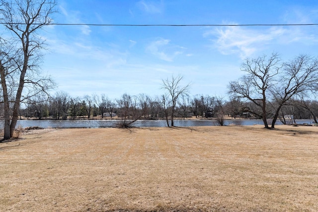 view of yard featuring a water view