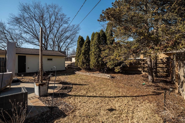 view of yard with a patio area and fence