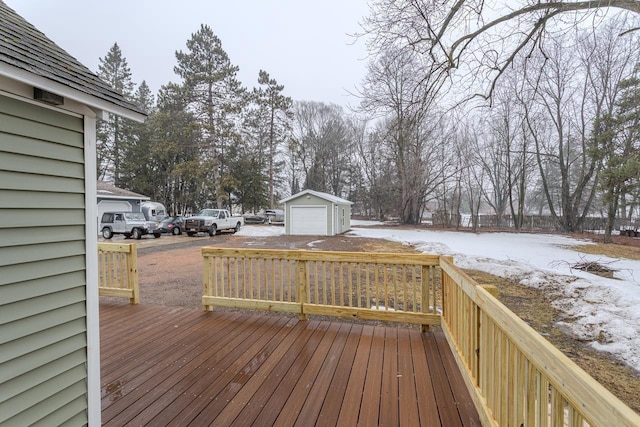 deck featuring an outbuilding