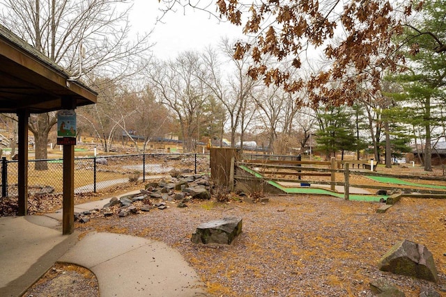 view of yard featuring fence