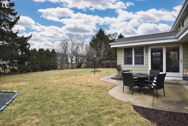 view of yard with a patio and a fenced backyard