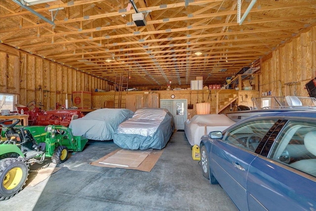 garage featuring a garage door opener