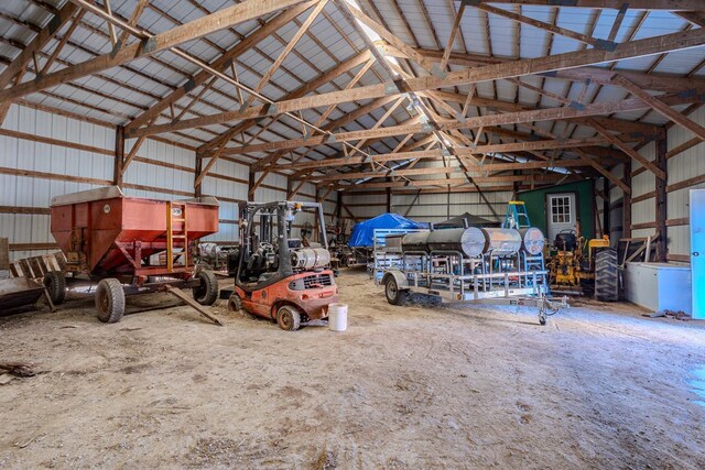 garage featuring metal wall